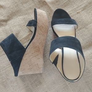 7.5M Black Suede Mark Fisher Wedge Sandal